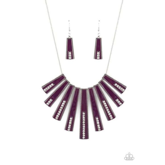 Fantastically Deco Purple Necklace (199) - Picture 2 of 3